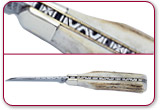 Lamb Foot pocket knife with decorated backspring