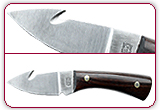 Wood handle Skinning knife in leather sheath